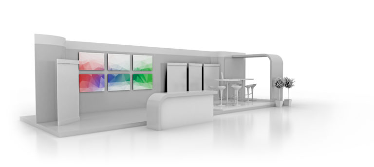 3D-Darstellung eines Messestandes