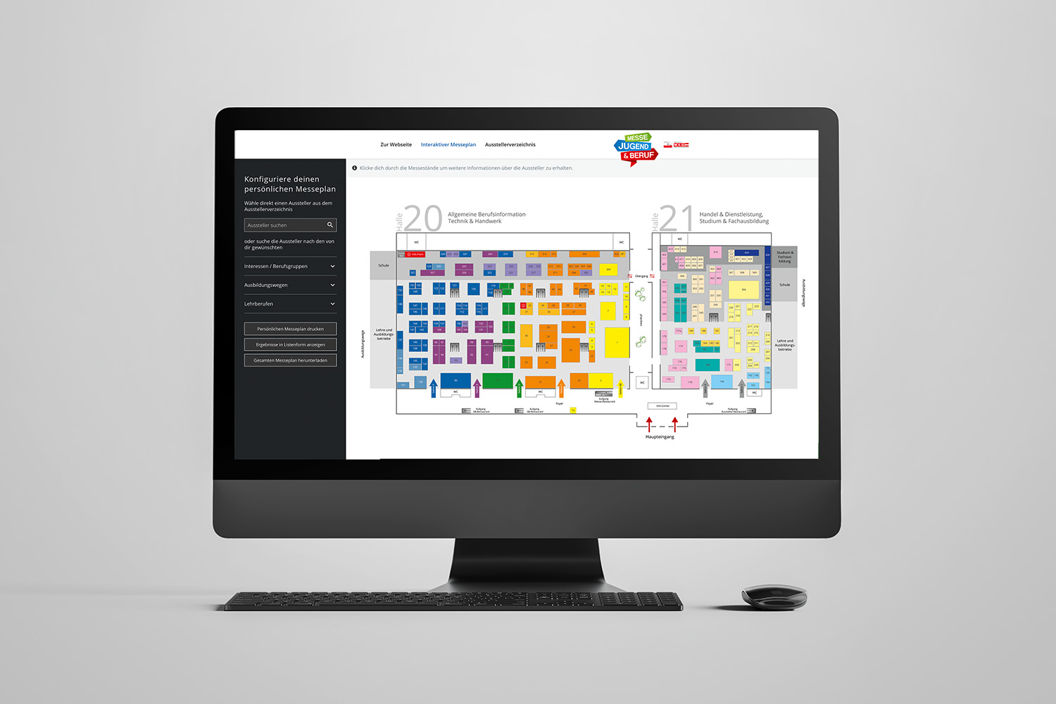 Online Messeplan auf iMac dargestellt